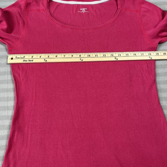 SEG'MENTS Shirt Womens XL Pink 3/4 Sleeve Scoop Neck Cotton Casual T-Shirt Tee - Picture 4 of 7